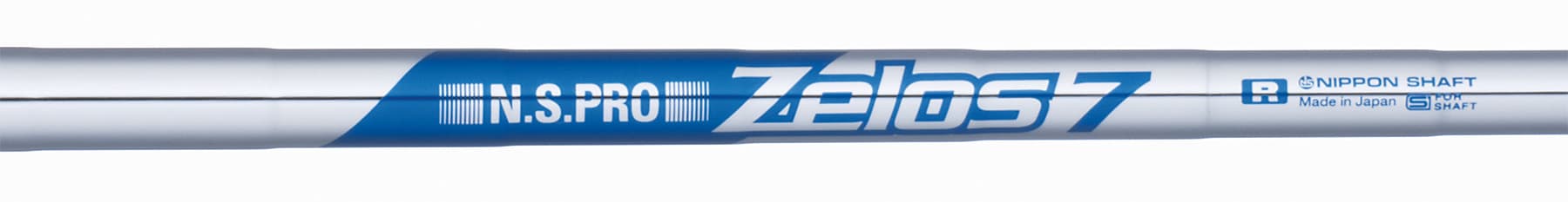 青いラベルにN.S.PRO Zelos 7と記された日本シャフトの公式製品写真