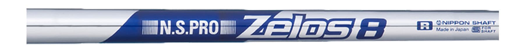 青いラベルにN.S.PRO Zelos 8と記された日本シャフトの公式製品写真